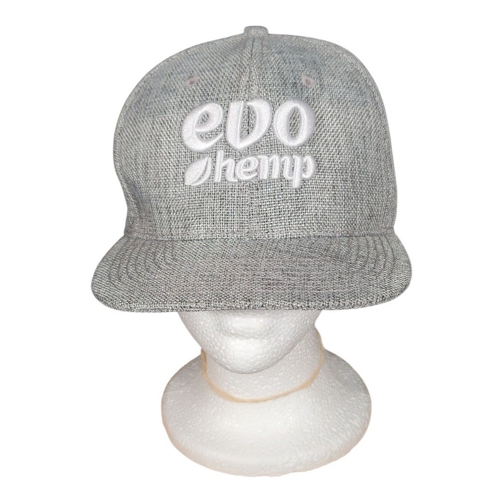 EVO Hemp Flat Brim Snapback Baseball‎ Cap Embroidered Logo Adjustable